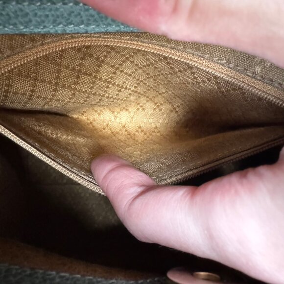 Vintage Gucci 2-Way Top Handle Crossbody Bag in Light Teal Suede - Picture 10 of 16